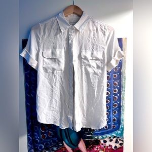 Equipment bottom down short sleeves silk shirt